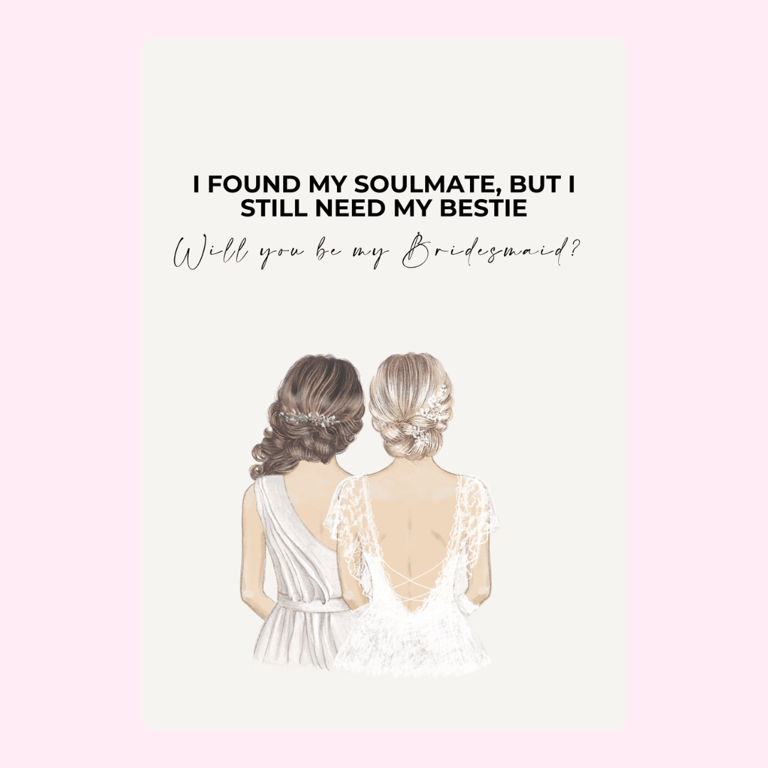 Bridesmaid proposal with best friend illustration