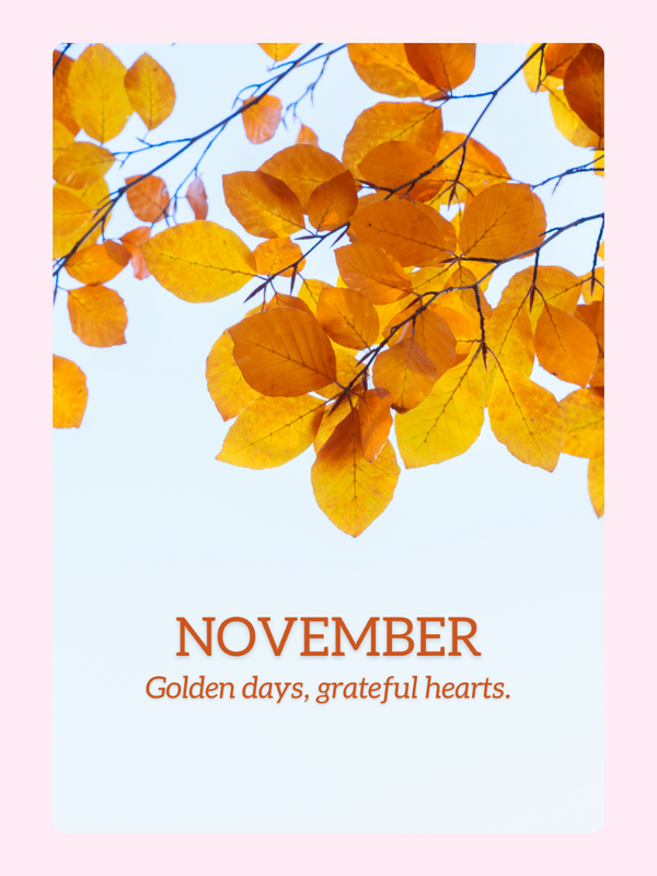 Golden autumn leaves & grateful hearts.
