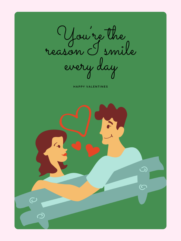 Reason I Smile Valentine's Cake Card