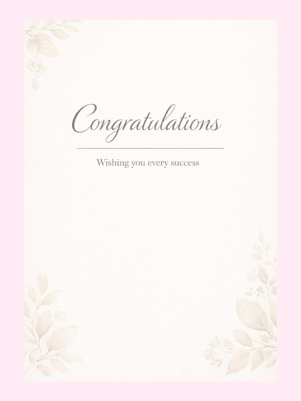 Congratulations Wishing You Every Success Cake Card