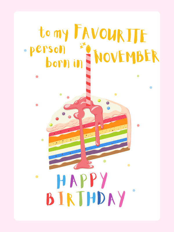 Birthday card for November with cake, 33_6e5918e8