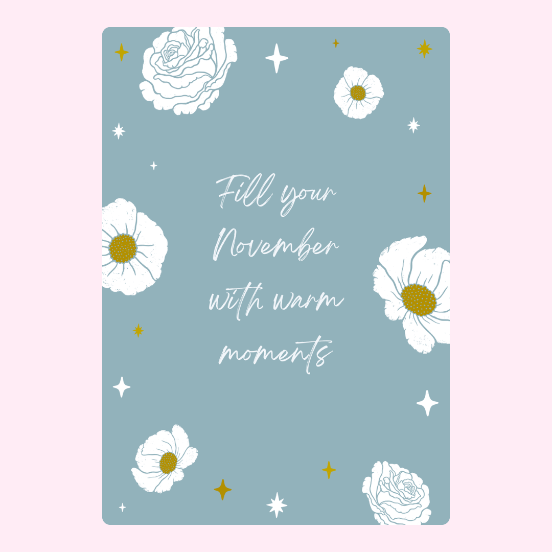 November card with flowers and warm wishes