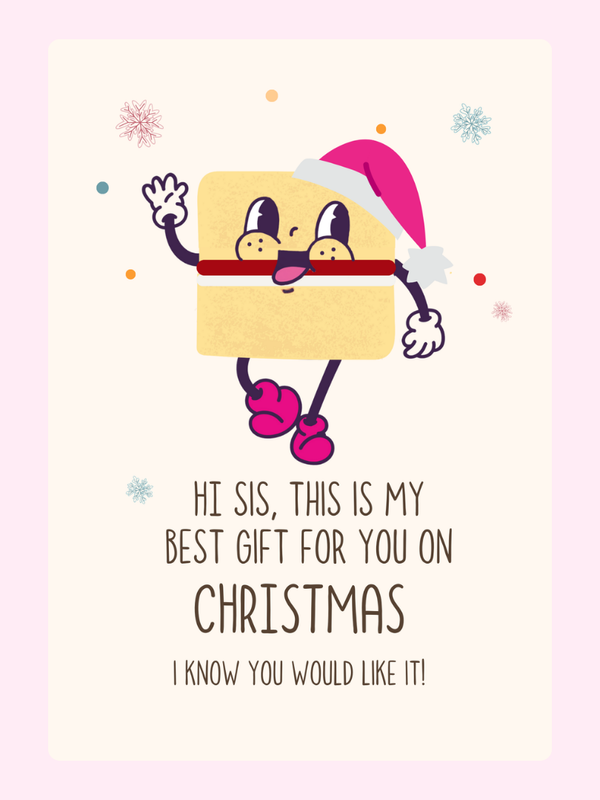 You On Christmas Cake Card, for a sister