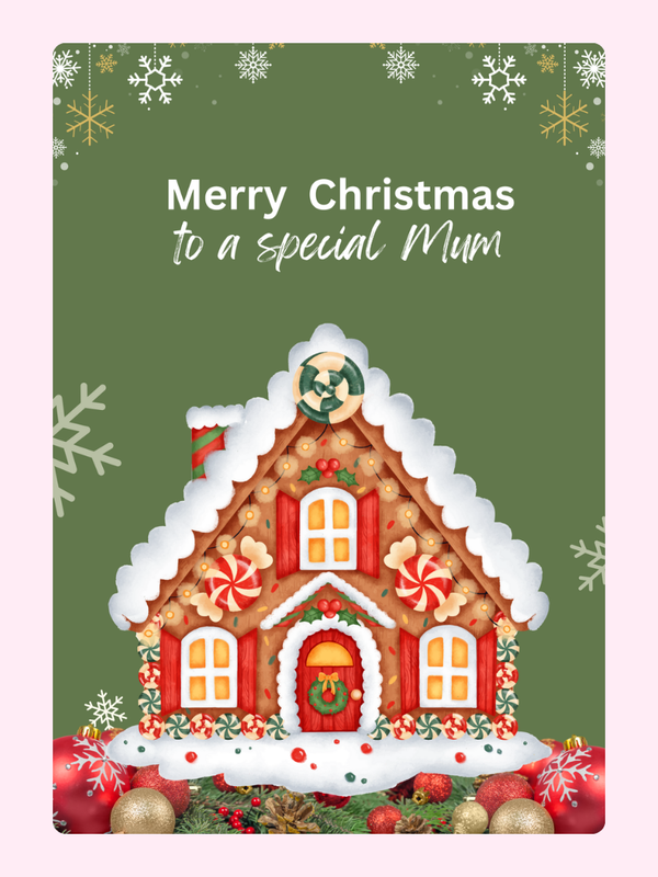 Merry Christmas42 Cake Card, for Mum