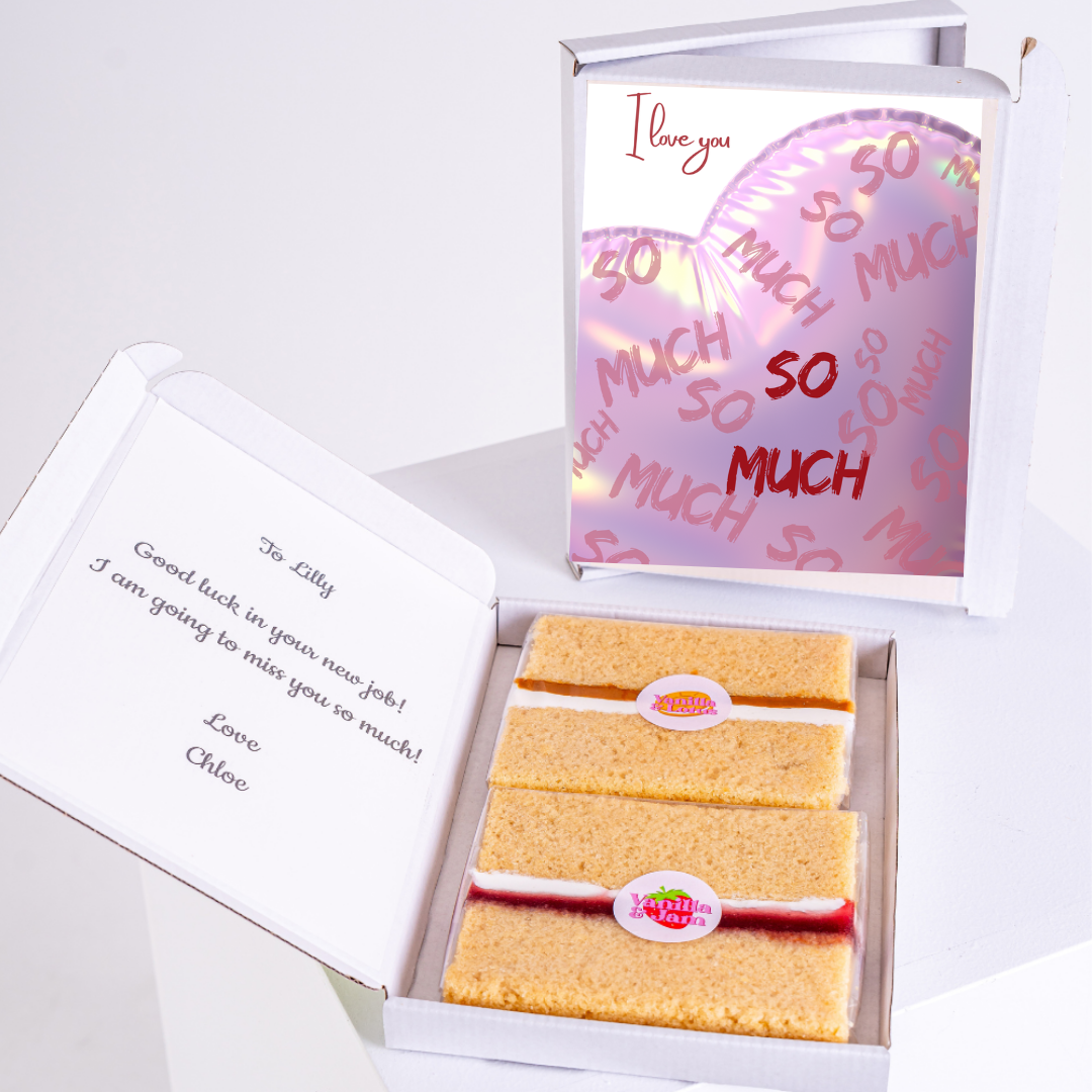 Gift box with cake and I love you card for Lilly, 38