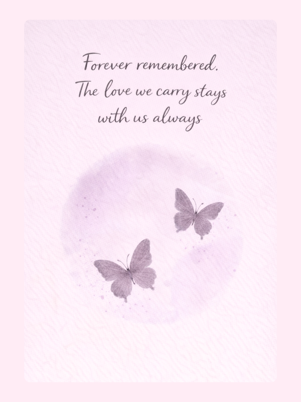 Forever Remembered Butterflies Cake Card, sympathy