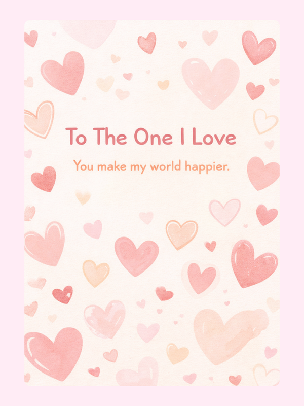 You Make My World Happier Cake Card, Valentine's Day