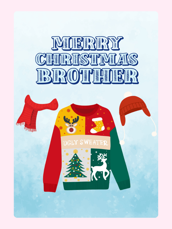 Merry Christmas Brother Cake Card