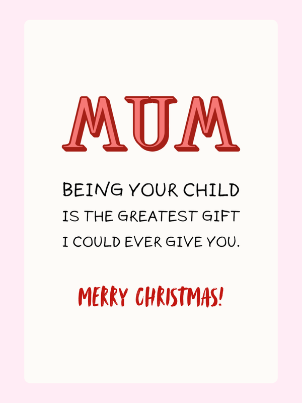 Merry Christmas51 Cake Card, for Mum