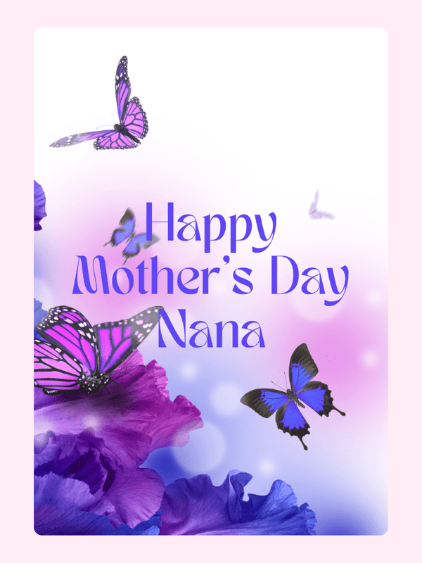 Mother's Day card for Nana with butterflies