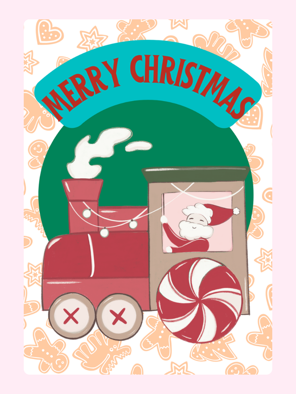 Merry Christmas78 Cake Card, for kids