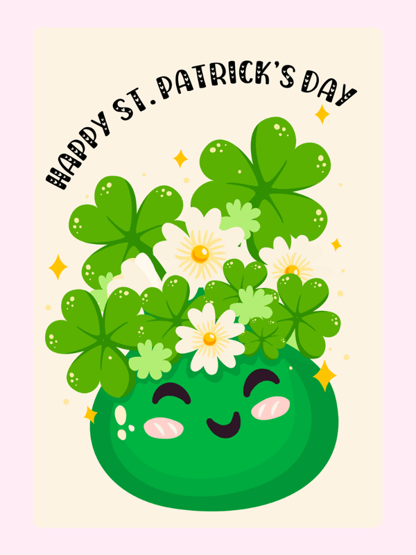 Smiling Pot St Patrick's Day Cake Card