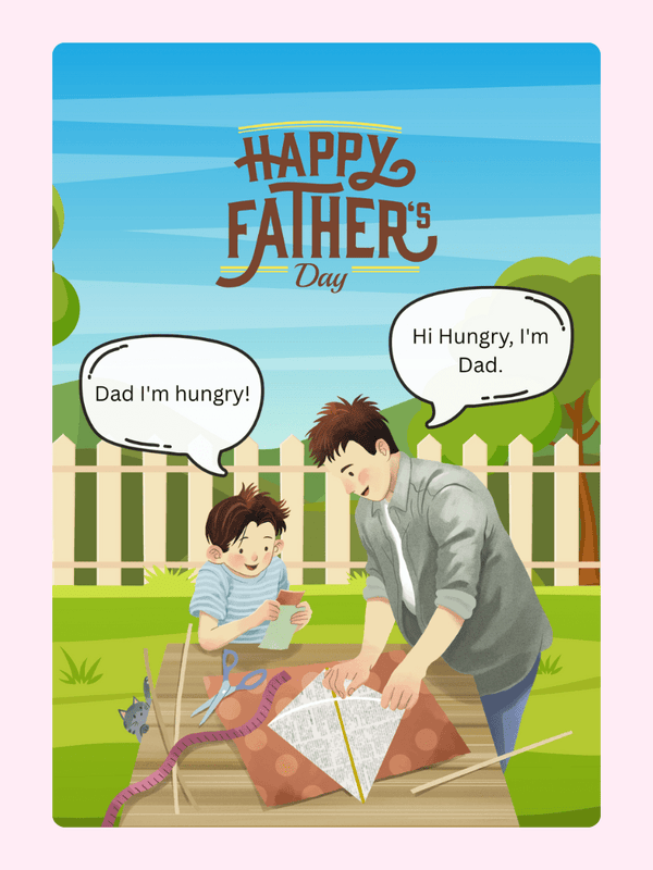 Kite Flying Father's Day Cake Card