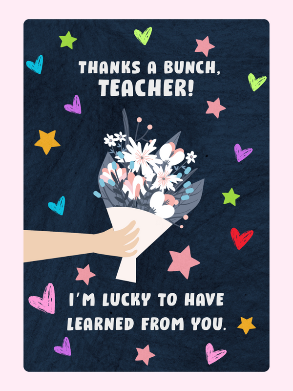 Thanks A Bunch letterbox cake card with freshly baked cake slices