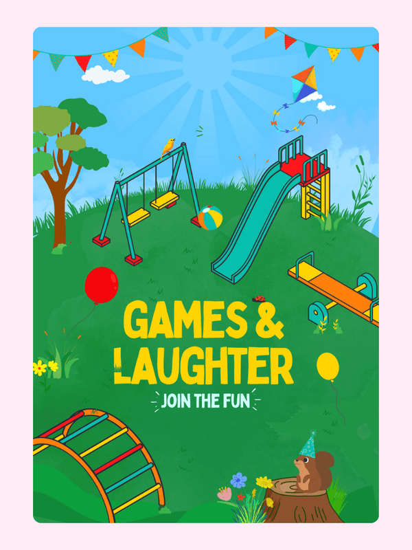 Games & Laughter sign at playground