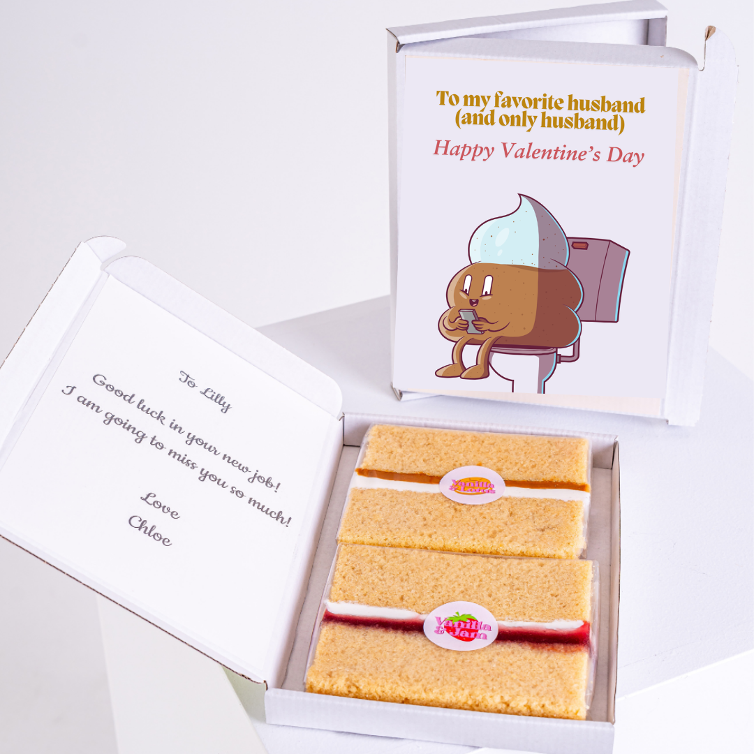 Valentine's Day cake gift with funny card, To my favorite husband