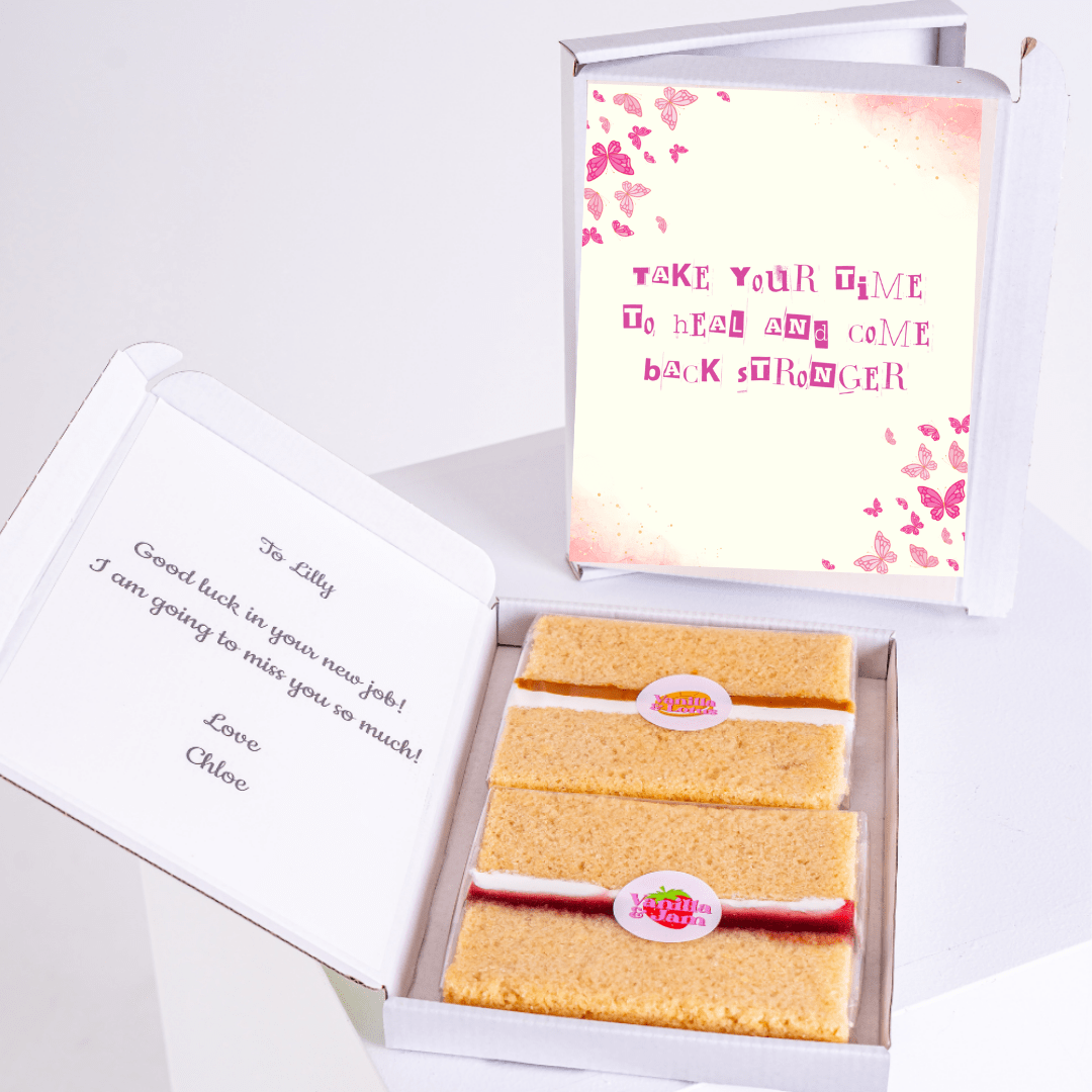 Chloe's goodbye cake gift for Lilly, with message and encouragement.