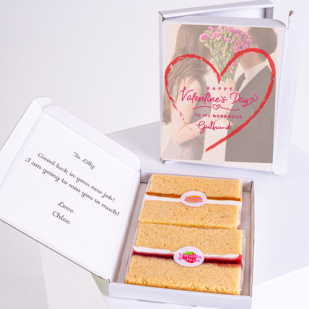 Valentine's Day cake gift for Lilly with note & card