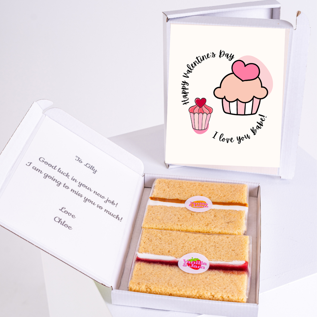 Valentines Day cake gift for Lilly, with card and message
