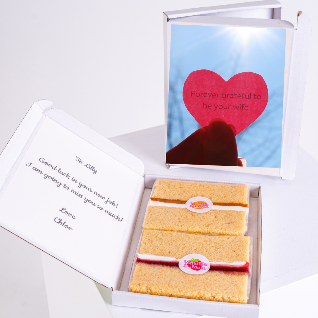 Gift box with cake and message for Lilly.