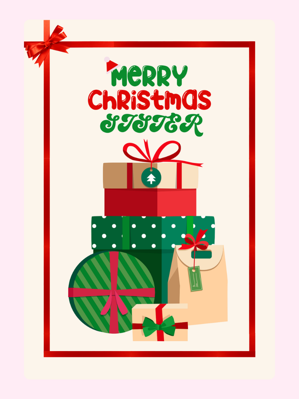 Sister Christmas Gifts Cake Card