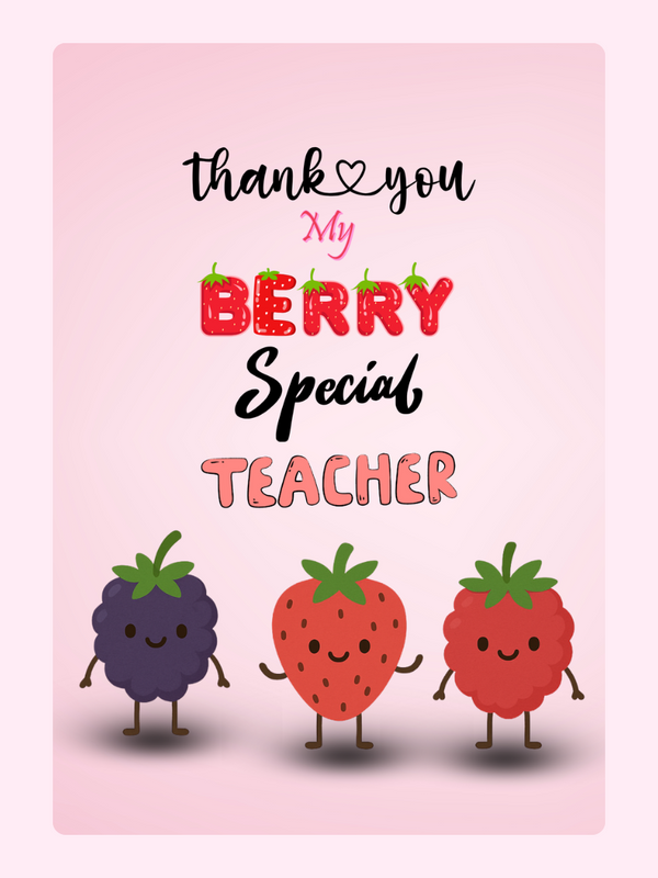 My Berry Special letterbox cake card with freshly baked cake slices