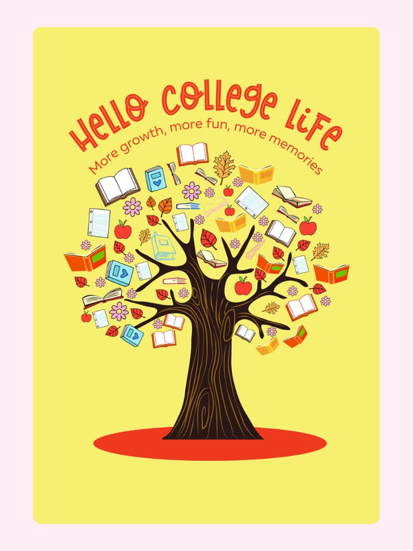 Hello College Life Gift Cake Card, good luck