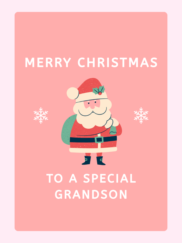 Santa, Grandson Cake Card, Christmas