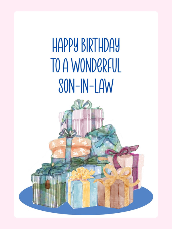 To A Wonderful Son-in-Law Cake Card, birthday