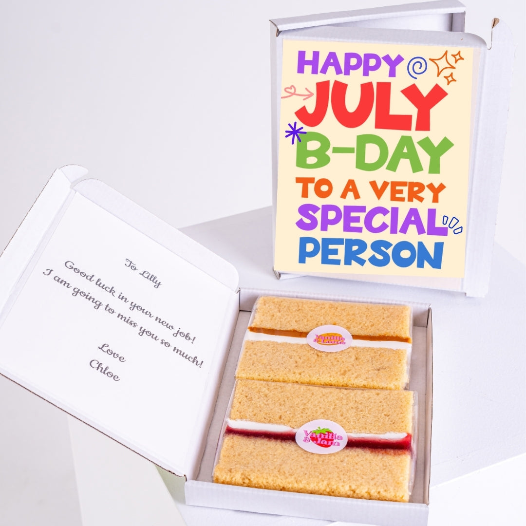 Cake gift with July card
