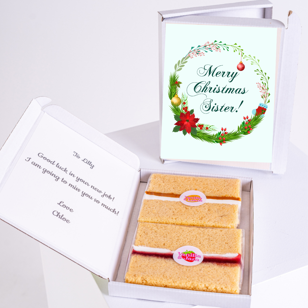 Christmas cake gift for sister with note, 52_a57aa34f