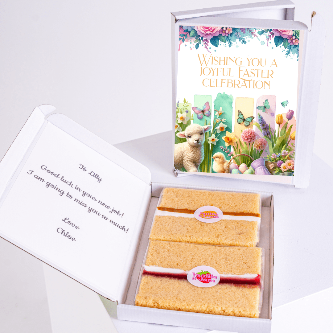 Easter celebration cake with note for Lilly.