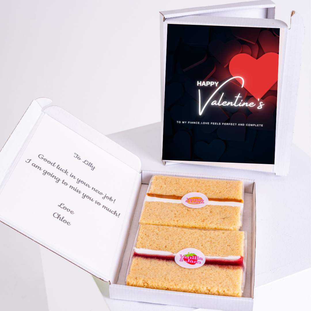 Valentine's Day cake gift with message for Lilly