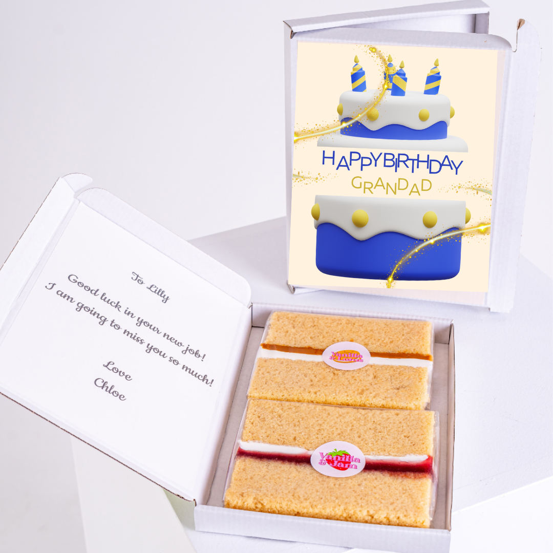 Birthday cake gift for Grandad with message to Lilly