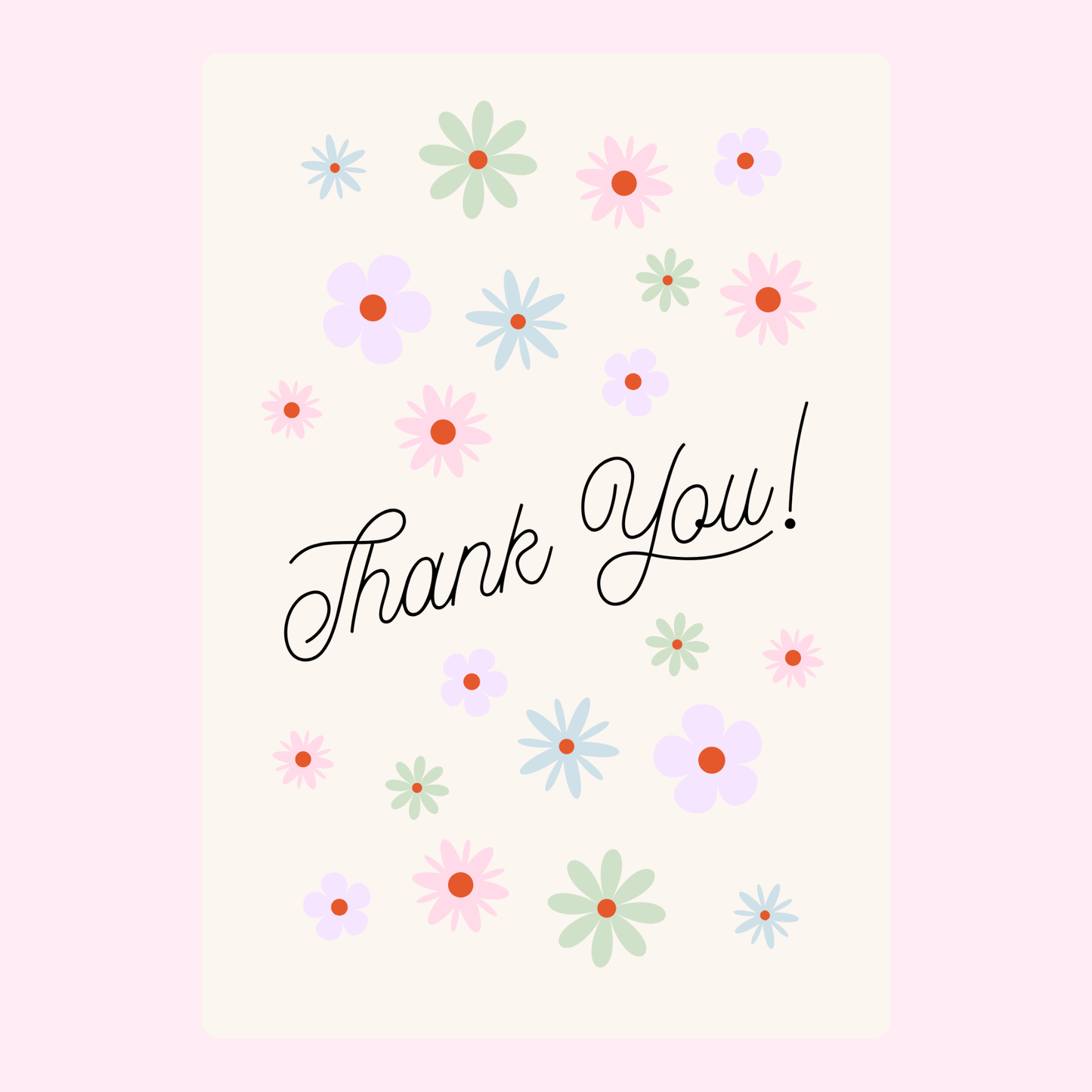 Thank you card with floral design