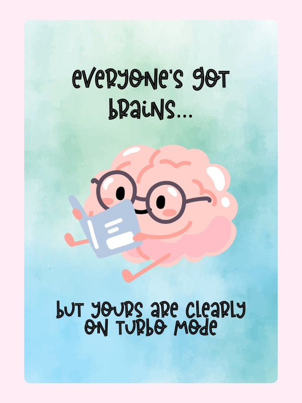 Everyone's Got Brains Cake Card, new job