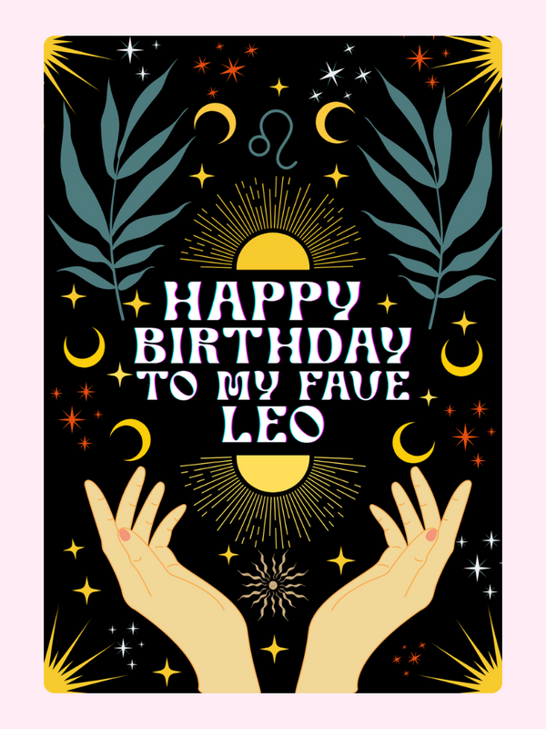 My Fave Leo Cake Card, birthday