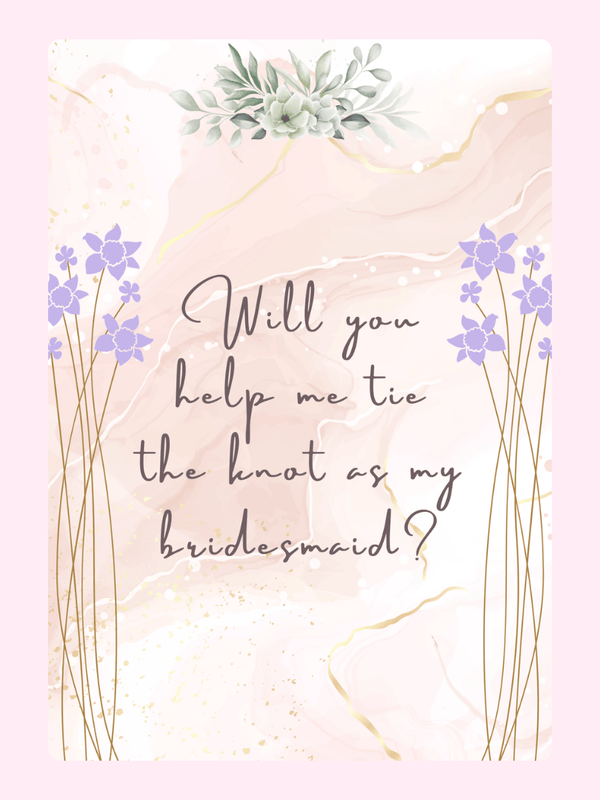 Bridesmaid proposal card with floral design