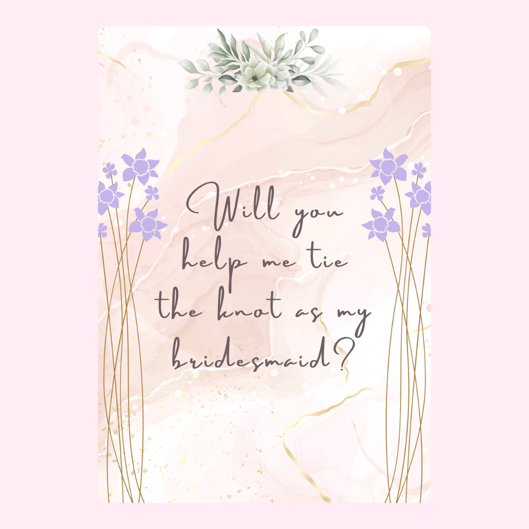 Bridesmaid proposal card with floral design