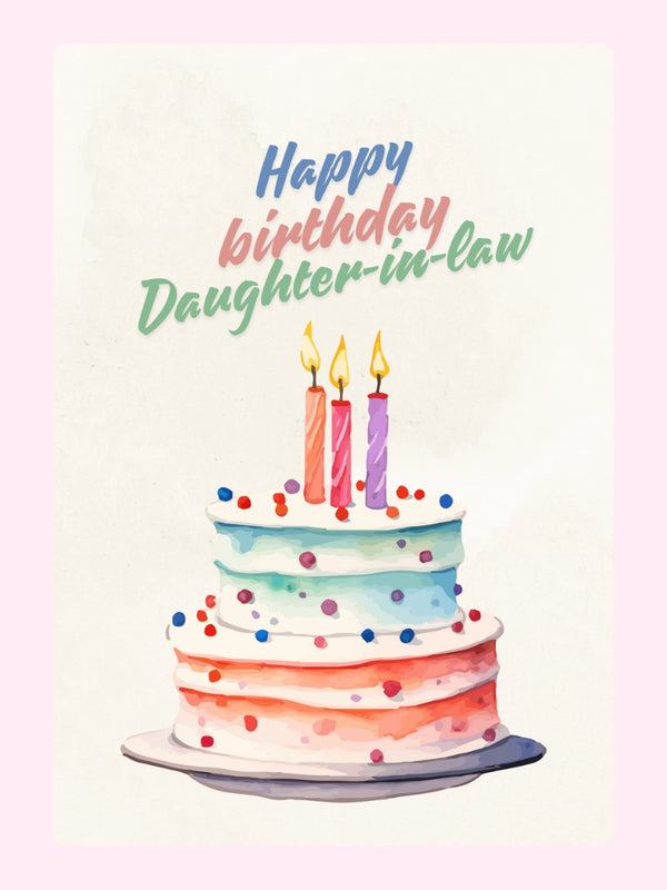 Happy Birthday Daughter-in-Law Cake Card