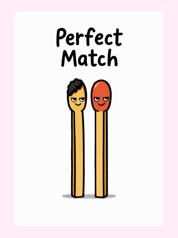 Perfect Match Funny Anniversary Cake Card letterbox cake card with freshly baked cake slices