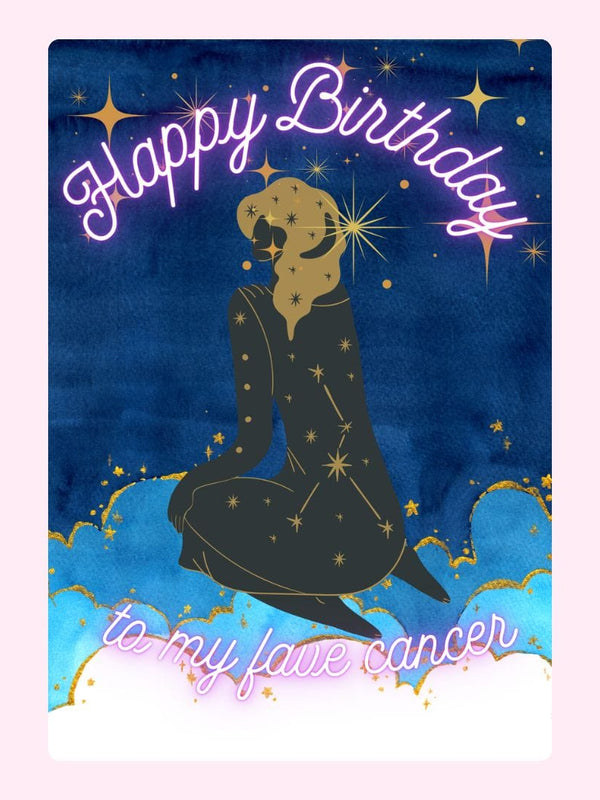 My Fave Cancer Cake Card, birthday