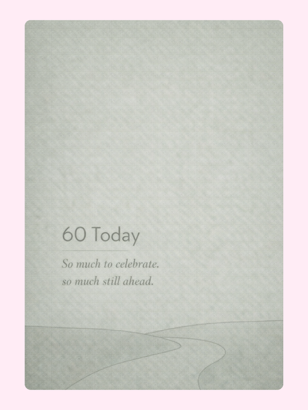simple 60 today birthday card soft green design