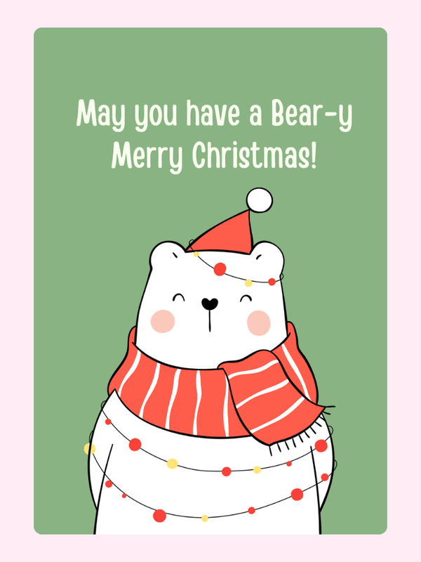 Bear-y Merry Christmas Cake Card