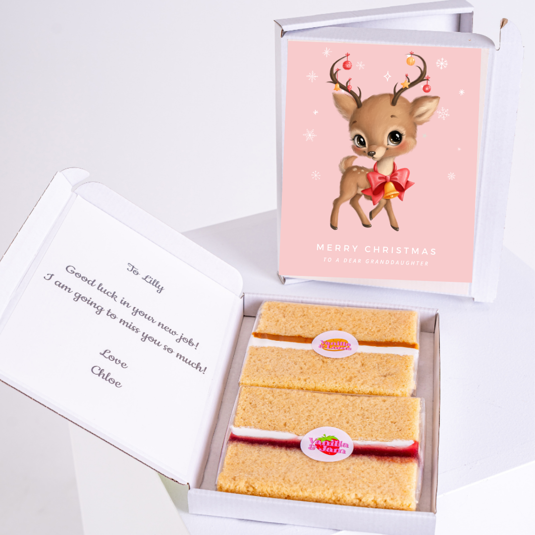Christmas cake & card for Lilly, good luck in new job