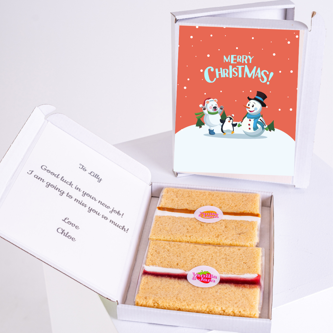 Christmas cake gift box for Lilly with card