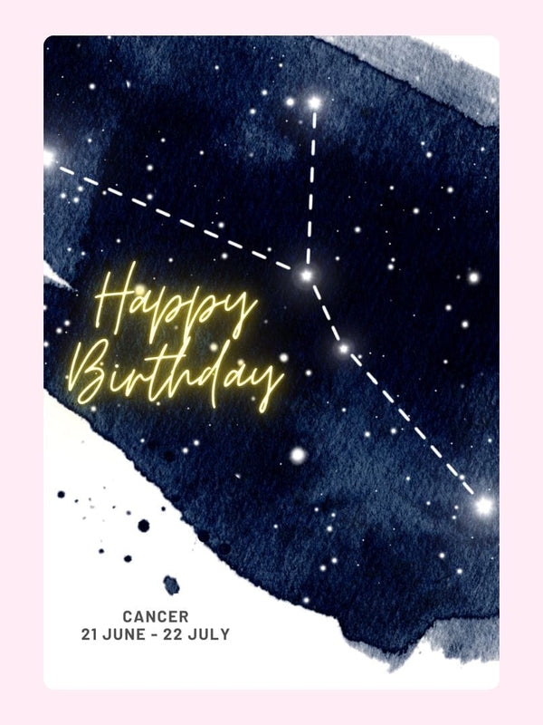 Cancer 21 June to 22 July Cake Card, birthday