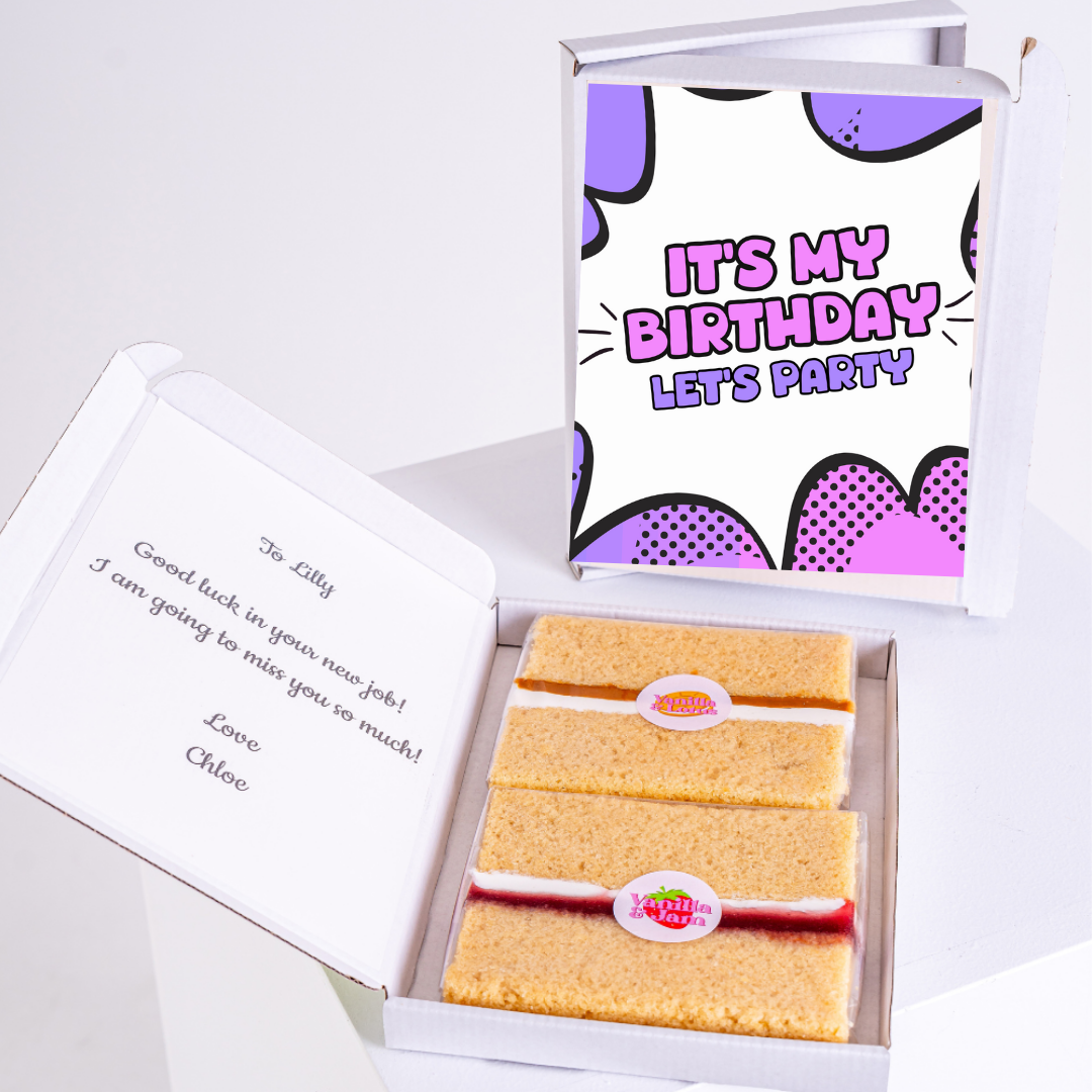 Birthday cake gift box with It's my Birthday card, for Lilly.