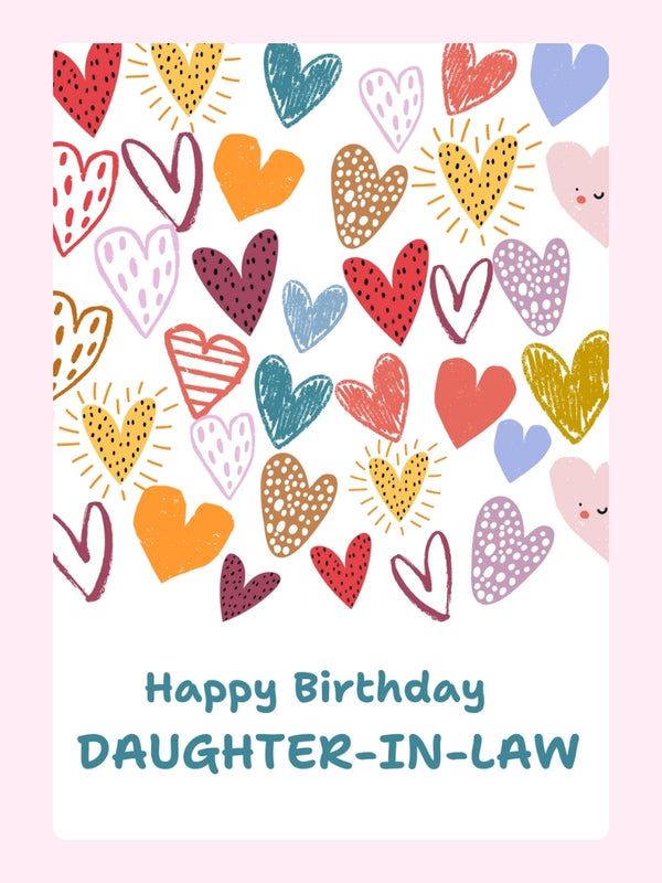 Fun Heart Design Cake Card, birthday