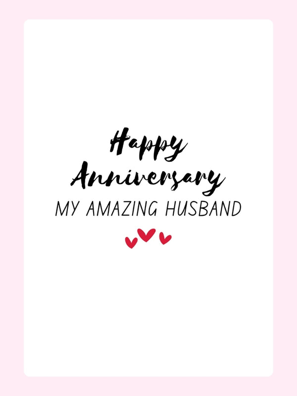 Happy Anniversary My Amazing Husband Cake Card